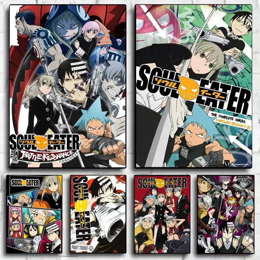 Soul eater poster featuring vibrant anime art on durable waterproof wall art for colorful and long-lasting display