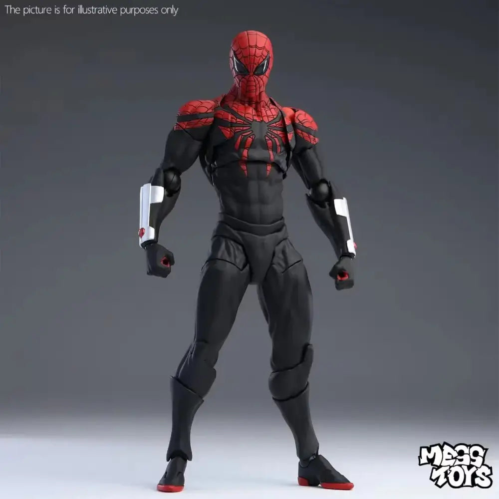 Spider man doctor octopus action figure pvc statue with red and black sleek design and white forearm accents