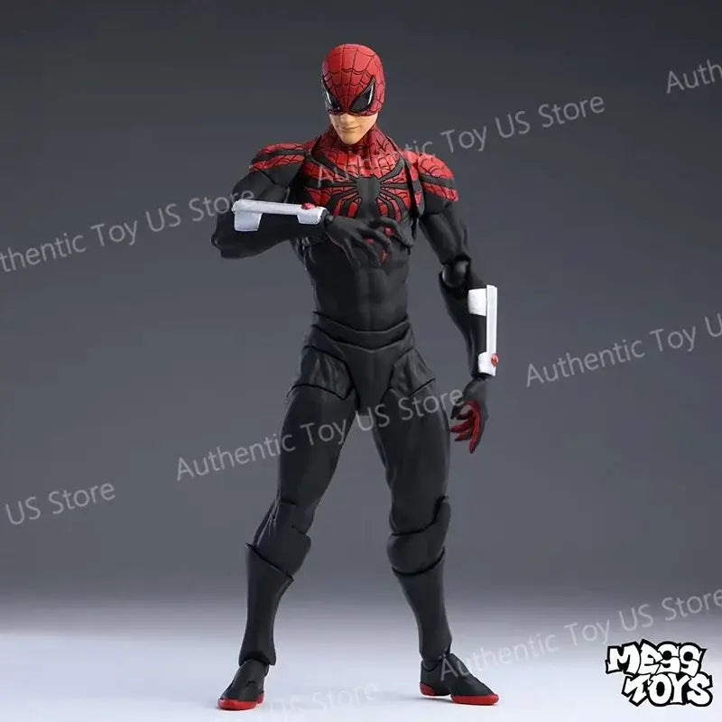 Red and black spider man doctor octopus action figure in dynamic pose with detailed sculpting and articulated joints pvc statue