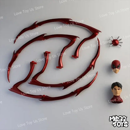 Red metallic spider-like limbs with sharp curved ends on doctor octopus action figure from superior spider man pvc line