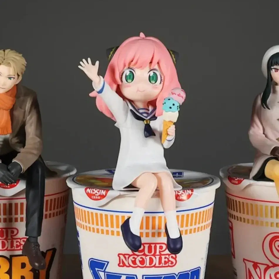 Spy x family anya forger pvc figure 14cm pink-haired anime girl in white sailor dress holding ice cream cone