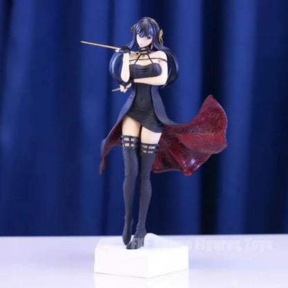 Spy x family yor forger 30cm figure black and red pvc statue of female anime character holding sword