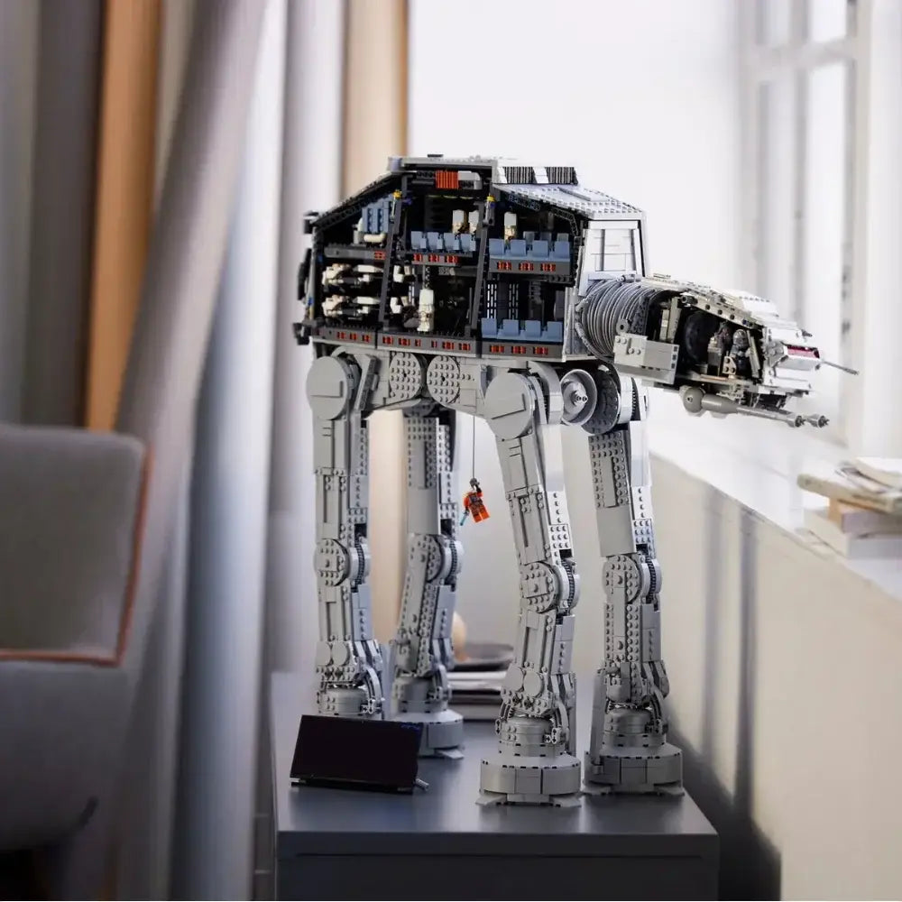 Gray lego star wars at-at walker building blocks model with detailed interior and mechanical components walker building kit