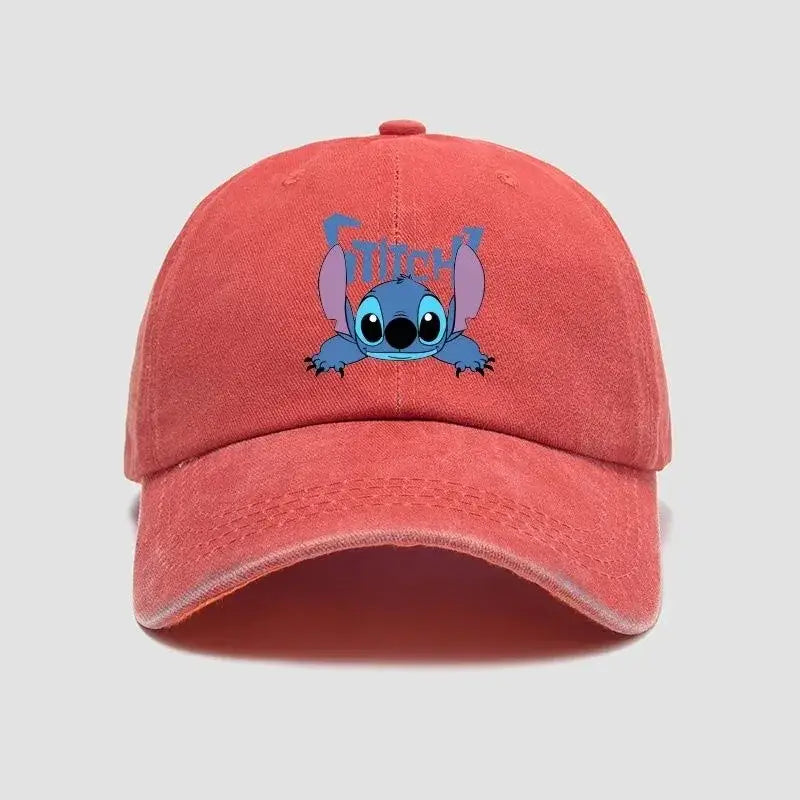 Coral cotton stitch stitch snapback cap with blue stitch graphic and breathable adjustable design