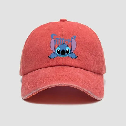 Coral cotton stitch stitch snapback cap with blue stitch graphic and breathable adjustable design