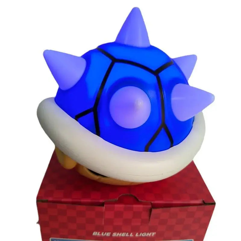 Super mario bros blue led light-up koopa shell lamp with purple spikes and white rim usb rechargeable