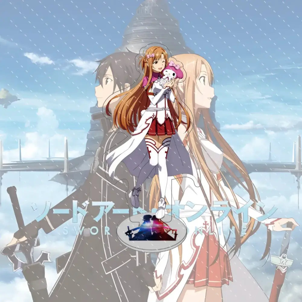 Sword art online asuna acrylic stand featuring a 15cm acrylic model of uniformed anime character in white and red