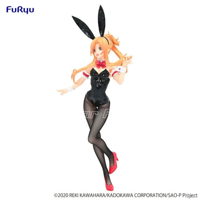 Black bunny-themed sword art online asuna biCute bunnies PVC figure with orange hair red bow tie and heels by FuRyu