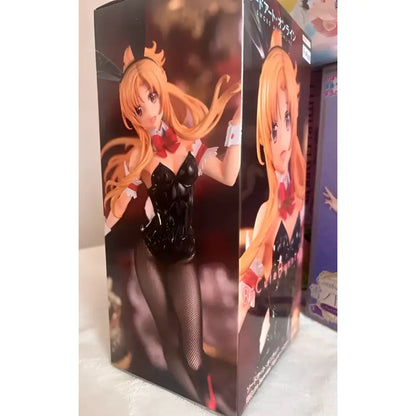 Sword Art Online Asuna BiCute Bunnies figure in black corset with red bow fishnet stockings orange hair and bunny ears