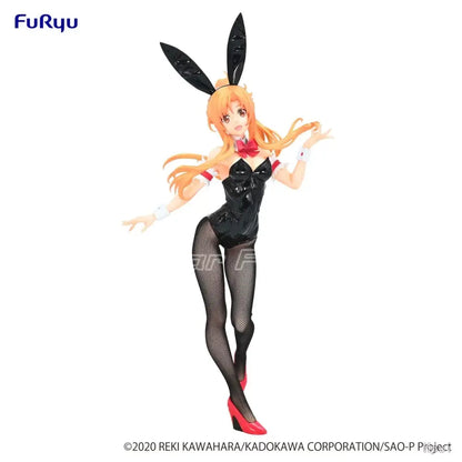 Sword art online asuna bicute bunnies figure in black glossy bunny costume with orange hair and red bow tie by FuRyu PVC