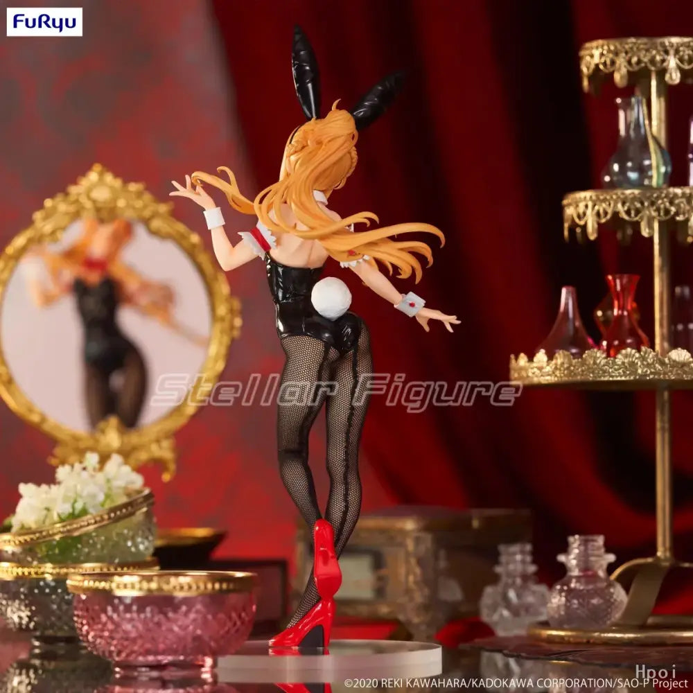 Sword Art Online Asuna BiCute Bunnies figure with glossy black and red bunny outfit and long orange hair by FuRyu PVC