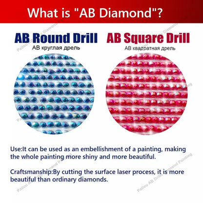 Ab diamond round and square drill embellishments in vibrant blue and pink with laser-cut sparkle for sword art online diamond painting mosaic