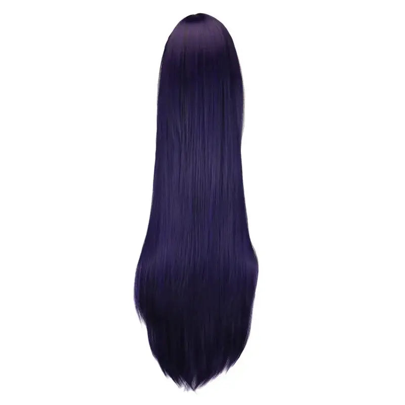 Sword art online konno yuuki cosplay wig synthetic hair in long straight deep purple with smooth glossy finish