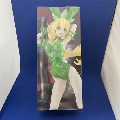 Green vinyl pvc sword art online leafa figure in a leafy outfit from biCute Bunnies series statue