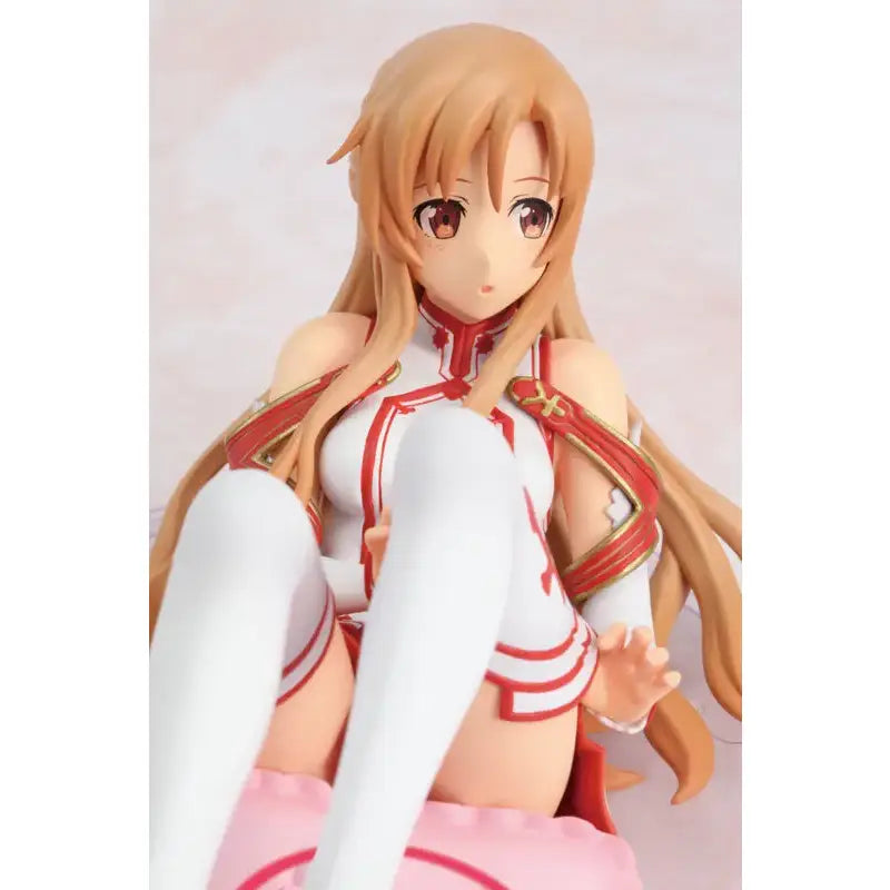 Sword art online yuuki asuna 18 scale pvc figure with long blonde hair and white outfit with red accents