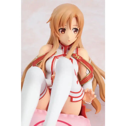 Sword art online yuuki asuna 18 scale pvc figure with long blonde hair and white outfit with red accents