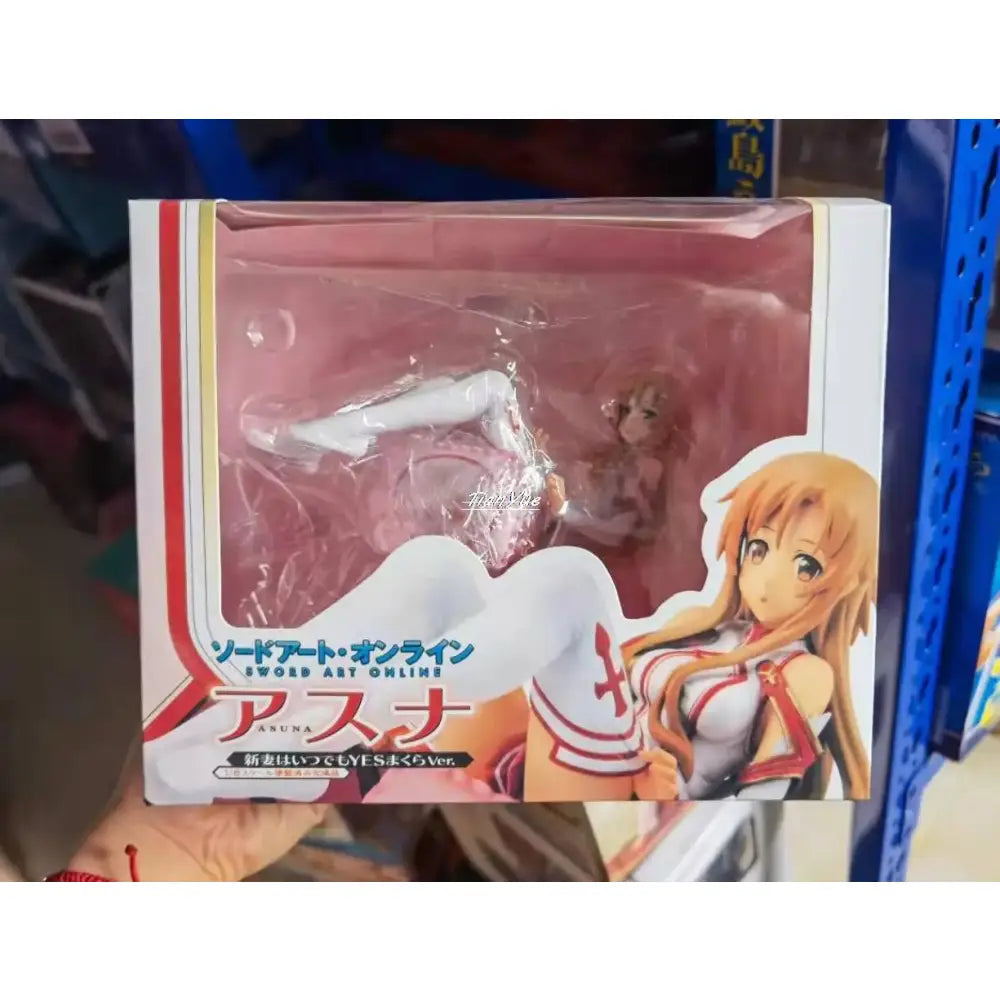 Sword art online yuuki asuna pvc figure 1/8 scale white and red anime figurine packaged in clear box with japanese text