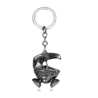 Silver alloy pendant necklace featuring a detailed kaneki ken skull design from tokyo ghoul choker accessory