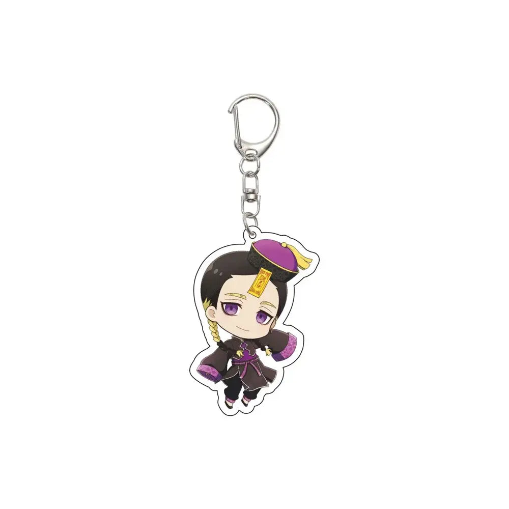 Purple and black Tokyo Revengers acrylic keychain featuring a chibi character with a silver metal clip, 6cm ornament