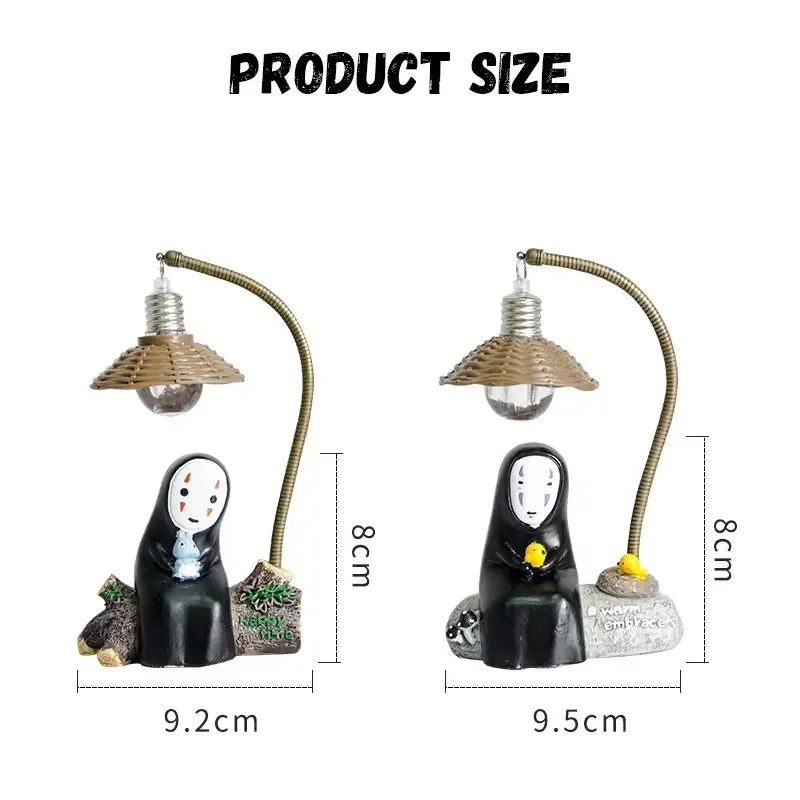 Black resin no-face figurine from spirited away with wicker lamp on back totoro led desk lamp eye-protection light