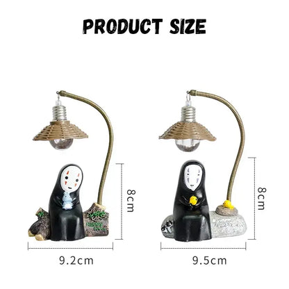 Black resin no-face figurine from spirited away with wicker lamp on back totoro led desk lamp eye-protection light