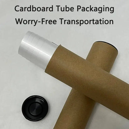 Brown cardboard tube packaging with clear plastic sleeve and black cap for vinland saga manga poster wall art