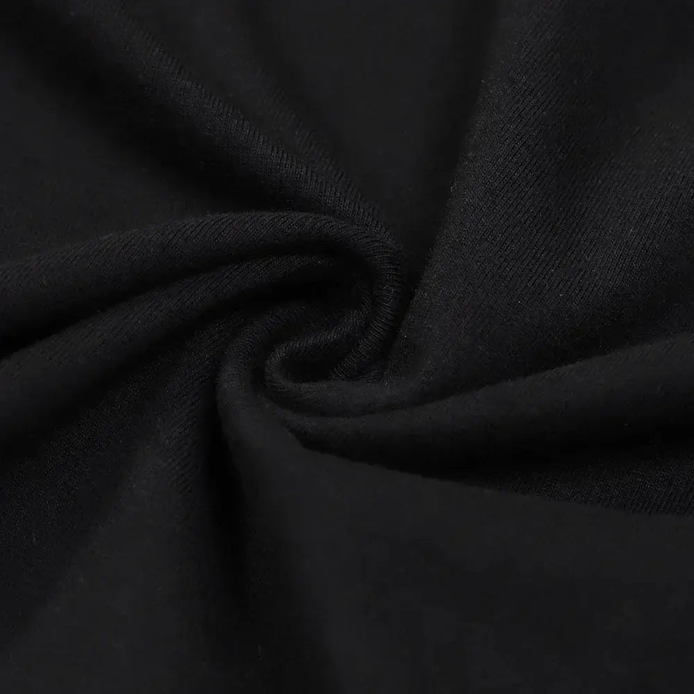 Black soft-textured ribbed fabric of vinland saga y2k t-shirt featuring thorfinn and askeladd design