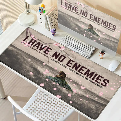 Vinland saga thorfinn mouse pad with anti-slip rubber features gray and pink cherry blossom battlefield design and bold text