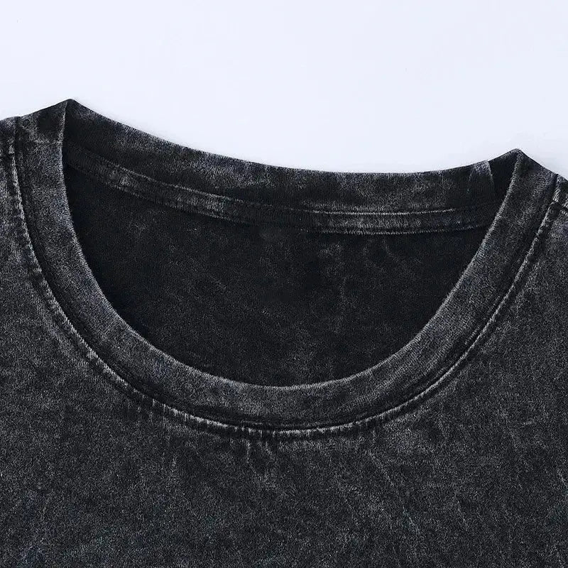 Black distressed vinland saga thorfinn oversized t-shirt made from soft cotton with a classic crew neck