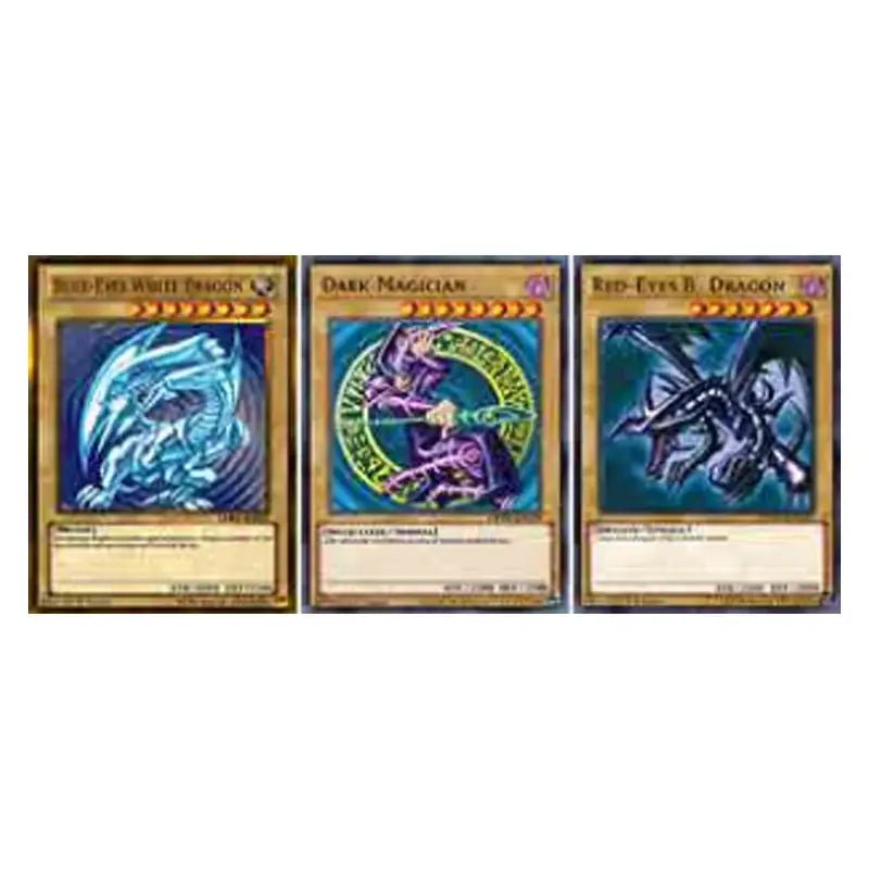Yu-gi-oh dragon magician 3d lenticular poster featuring blue-eyes white dragon dark magician and red-eyes black dragon cards